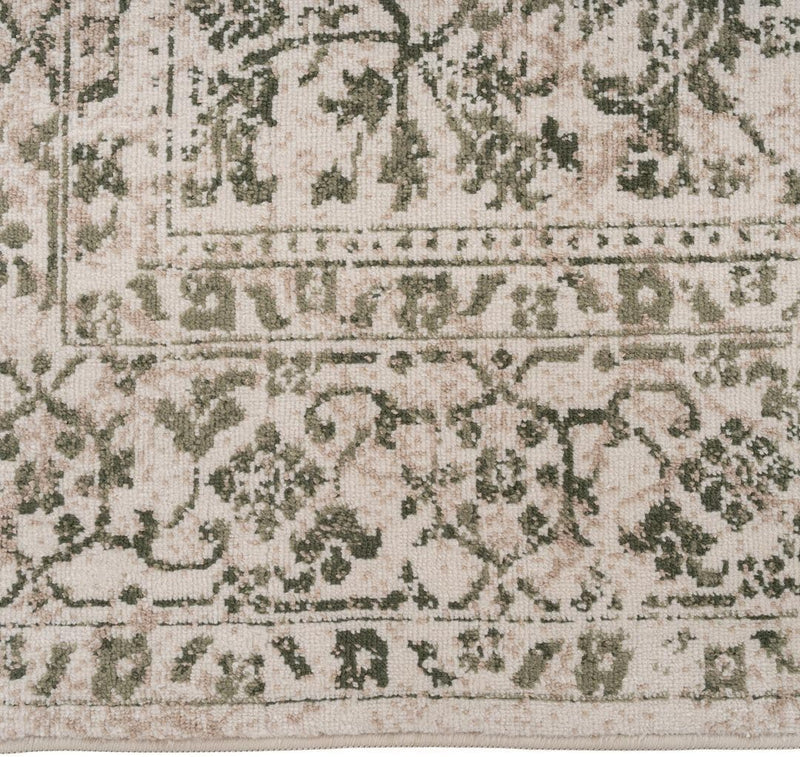 Traditional Pattern Flatweave Area Rug Distressed Medallion