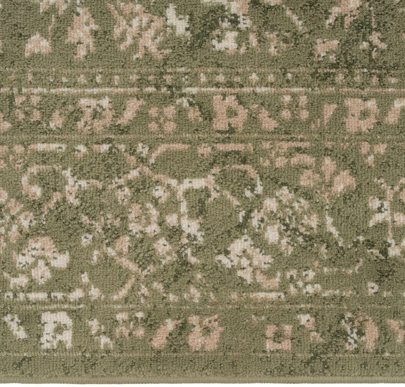 Traditional Pattern Flatweave Area Rug Distressed Medallion