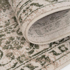 Traditional Pattern Flatweave Area Rug Distressed Medallion