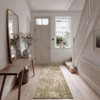 Traditional Pattern Flatweave Area Rug Distressed Medallion