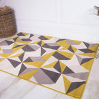 Traditional Terracotta Patchwork Living Room Rug Lounge Area