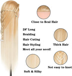 Training Head 26-28 Inch Hairdressing 100% Synthetic Fiber