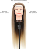 Training Head 26-28 Inch Hairdressing 100% Synthetic Fiber