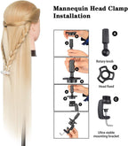 Training Head 26-28 Inch Hairdressing 100% Synthetic Fiber