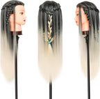 Training Head 26-28 Inch Hairdressing 100% Synthetic Fiber
