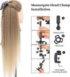 Training Head 26-28 Inch Hairdressing 100% Synthetic Fiber