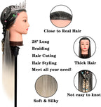 Training Head 26-28 Inch Hairdressing 100% Synthetic Fiber