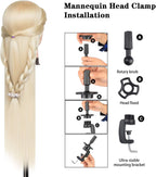 Training Head 26-28 Inch Hairdressing 100% Synthetic Fiber