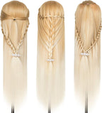 Training Head 26-28 Inch Hairdressing 100% Synthetic Fiber