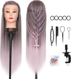 Training Head 26-28 Inch Hairdressing 100% Synthetic Fiber