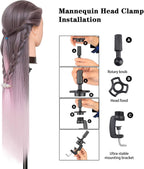 Training Head 26-28 Inch Hairdressing 100% Synthetic Fiber