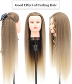 Training Head 26-28 Inch Hairdressing 100% Synthetic Fiber
