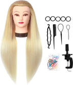Training Head 26-28 Inch Hairdressing 100% Synthetic Fiber
