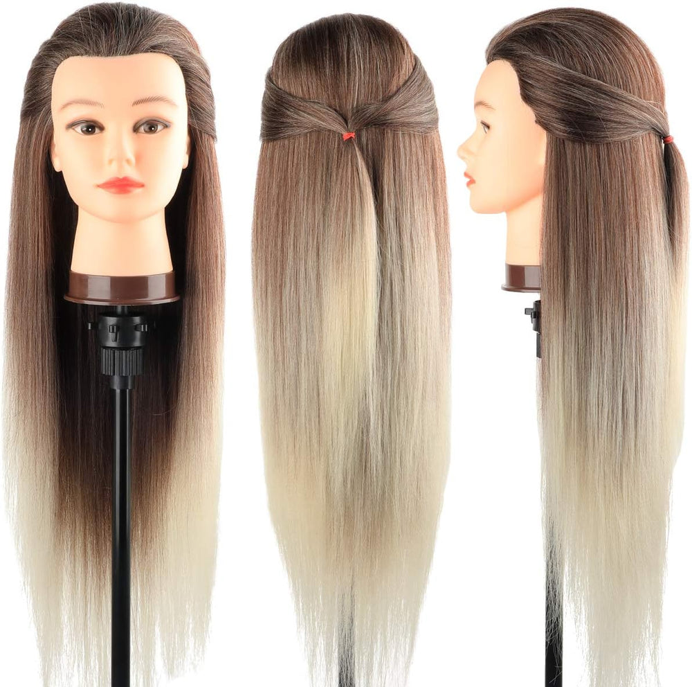 Training Head 26-28 Inch Hairdressing 100% Synthetic Fiber