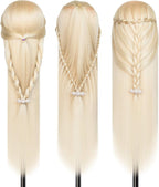 Training Head 26-28 Inch Hairdressing 100% Synthetic Fiber
