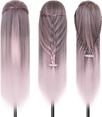 Training Head 26-28 Inch Hairdressing 100% Synthetic Fiber