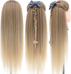 Training Head 26-28 Inch Hairdressing 100% Synthetic Fiber