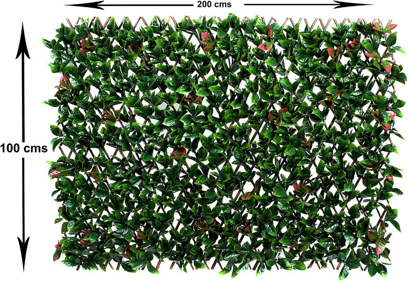 Trellis Artificial Expanding Willow Fence with Leaf Foliage