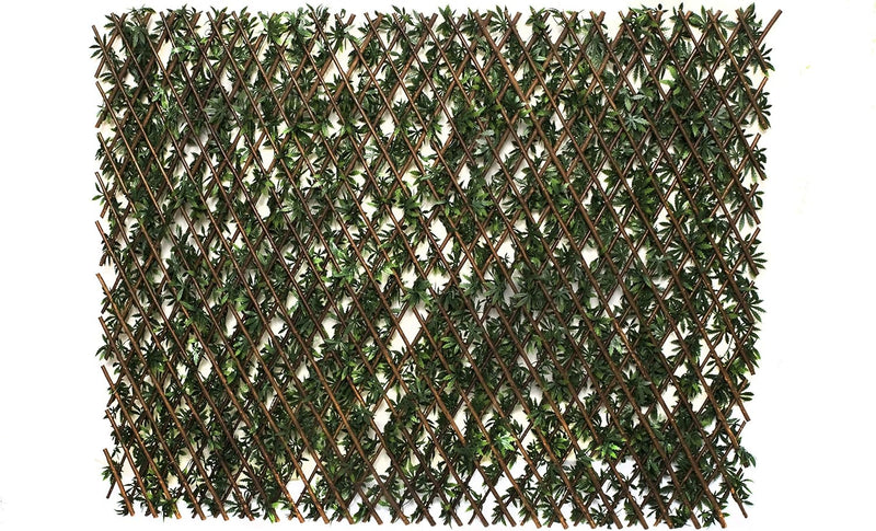 Trellis Artificial Expanding Willow Fence with Leaf Foliage
