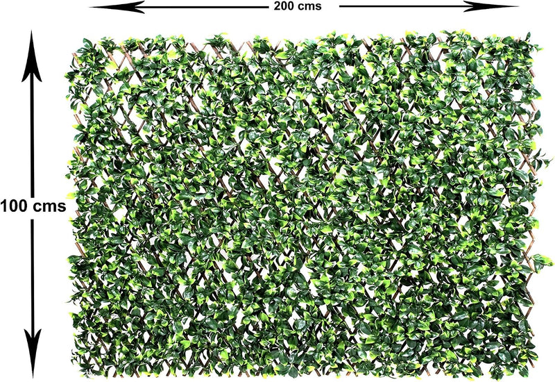 Trellis Artificial Expanding Willow Fence with Leaf Foliage