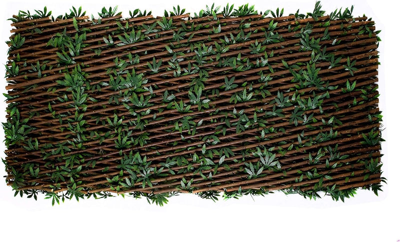 Trellis Artificial Expanding Willow Fence with Leaf Foliage