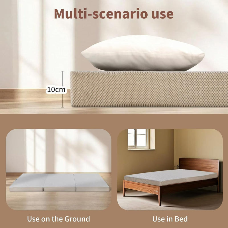 Tri-Fold X 10 Memory Foam Mattress Foldable