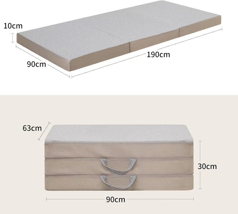 Tri-Fold X 10 Memory Foam Mattress Foldable