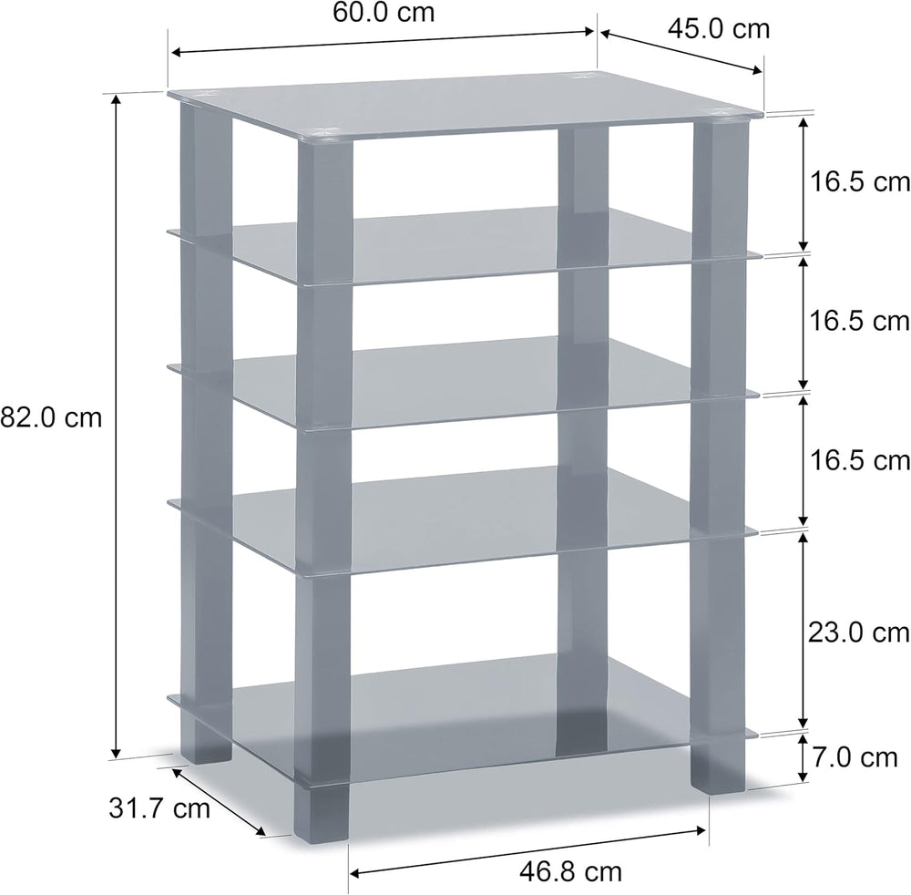 Trinity Gloss 5 Shelf with Legs Flat Screen