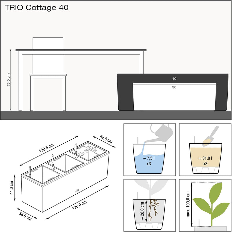 Trio Cottage 30 Self Watering Planter Large Rattan (1 Pack)