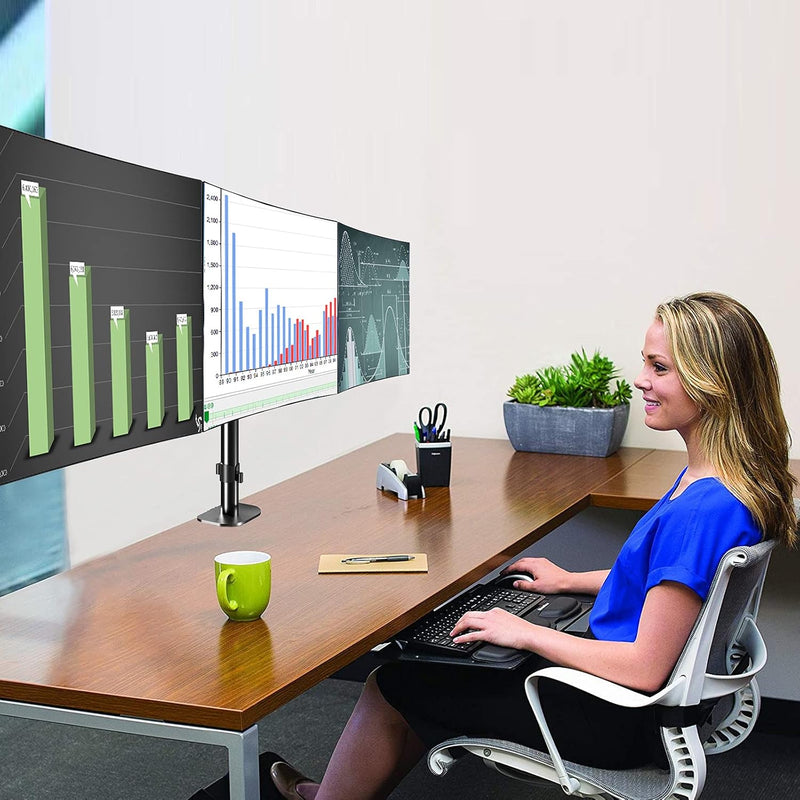 Triple Monitor Mount Stand for 3 Monitors Adjustable