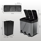 Triple Pedal Bin 45 Litres Mod