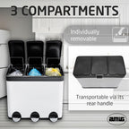Triple Pedal Bin 45 Litres Mod