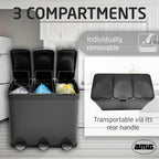Triple Pedal Bin 45 Litres Mod