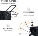 Trolley 250L Folding Wagon with Canopy Push Pull