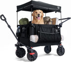 Trolley 250L Folding Wagon with Canopy Push Pull