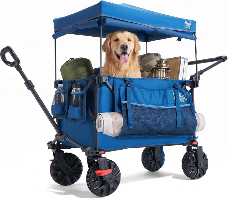 Trolley 250L Folding Wagon with Canopy Push Pull