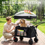 Trolley 250L Folding Wagon with Canopy Push Pull