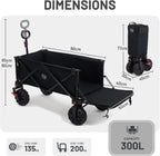 Trolley 300L Folding Beach Cart with Brakes Adjustable