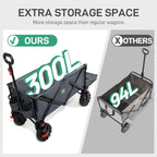 Trolley 300L Folding Beach Cart with Brakes Adjustable
