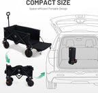 Trolley 300L Folding Beach Cart with Brakes Adjustable
