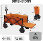 Trolley 300L Folding Beach Cart with Brakes Adjustable