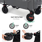 Trolley 300L Folding Beach Cart with Brakes Adjustable