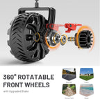 Trolley 300L Folding Beach Cart with Brakes Adjustable