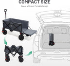 Trolley 300L Folding Beach Cart with Brakes Adjustable