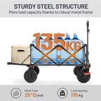 Trolley 300L Folding Beach Cart with Brakes Adjustable