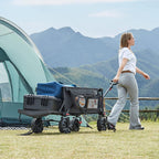 Trolley 300L Folding Beach Cart with Brakes Adjustable