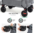 Trolley 300L Folding Beach Cart with Brakes Adjustable