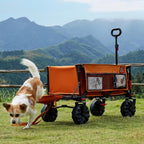 Trolley 300L Folding Beach Cart with Brakes Adjustable