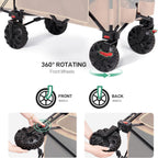 Trolley 300L Folding Beach Cart with Brakes Adjustable