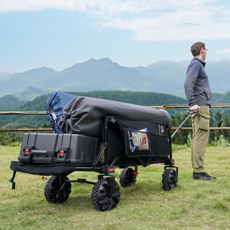 Trolley 300L with Brakes Folding Beach Cart Tailgate